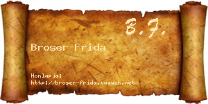 Broser Frida névjegykártya